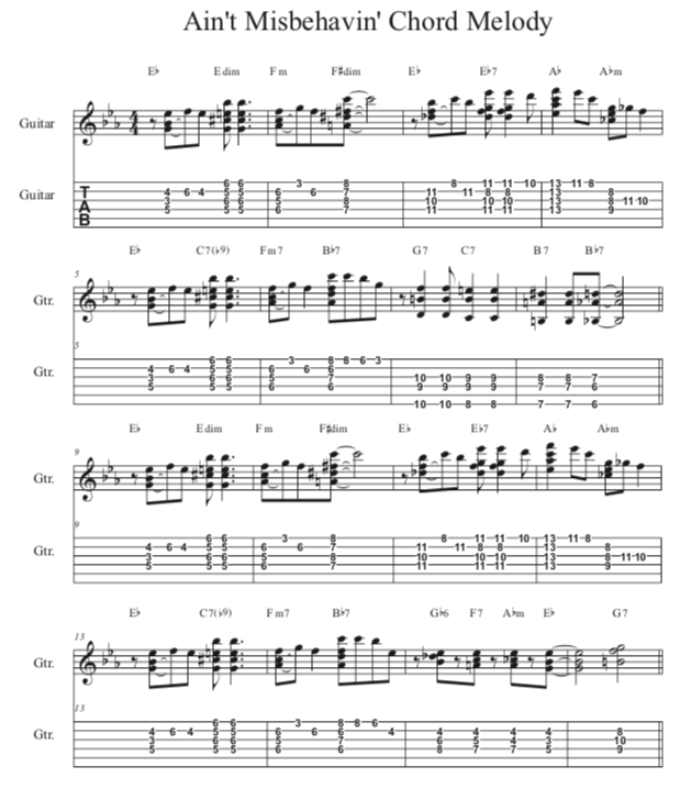 Aint Misbehavin chord meldy theory help-aint-misbehavin-chord-melody-screen-shot-1-png